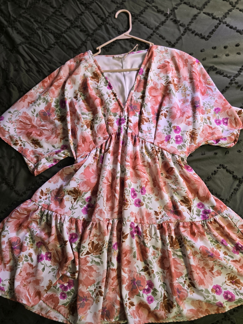 entro Floral Pink Orange Mini Dress